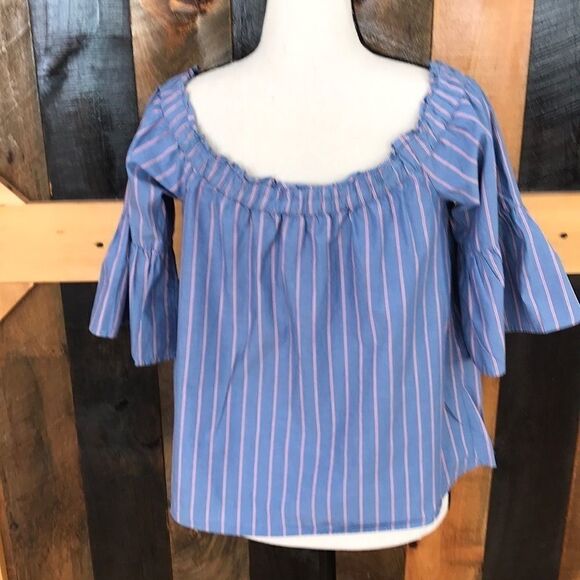 𝅺Abercrombie and Fitch off  shoulder chambray top - Picture 3 of 4